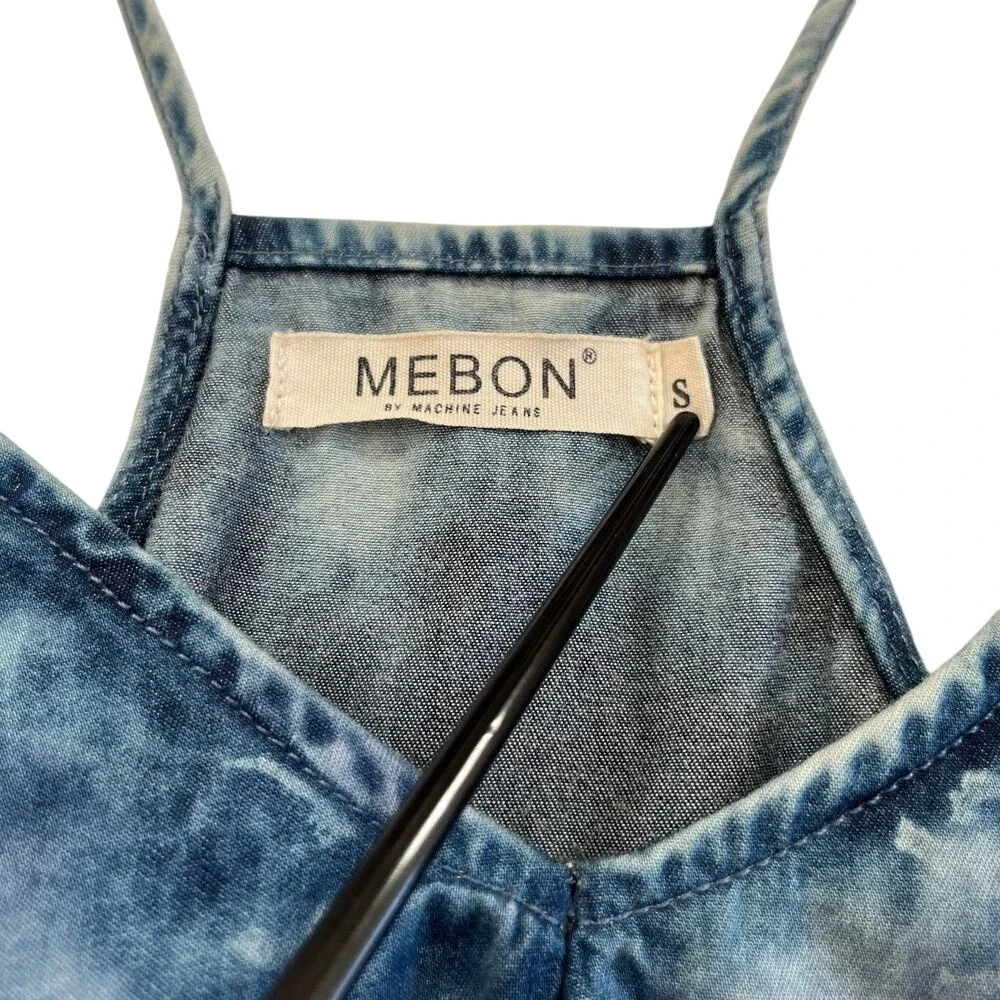 Mebon Womens Y2K Style‎ Blue Marble Butterfly Crop Top, Y2K Blue Denim Tops 135 - Picture 6 of 6